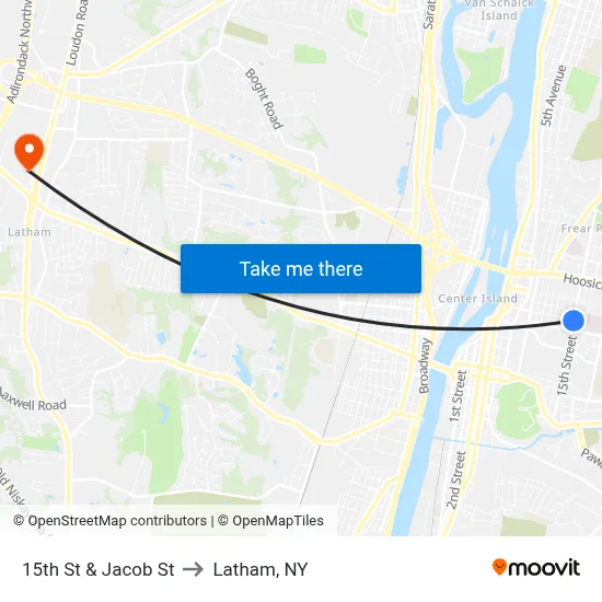 15th St & Jacob St to Latham, NY map