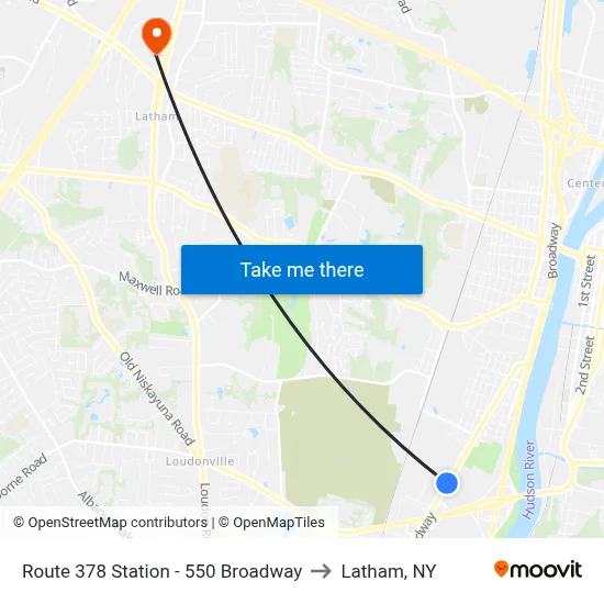 Route 378 Station - 550 Broadway to Latham, NY map