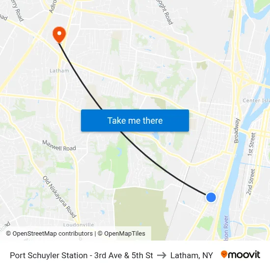 Port Schuyler Station - 3rd Ave & 5th St to Latham, NY map