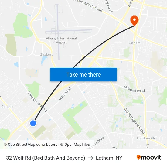 32 Wolf Rd (Bed Bath And Beyond) to Latham, NY map