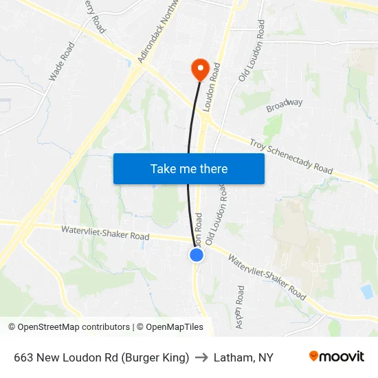 663 New Loudon Rd (Burger King) to Latham, NY map