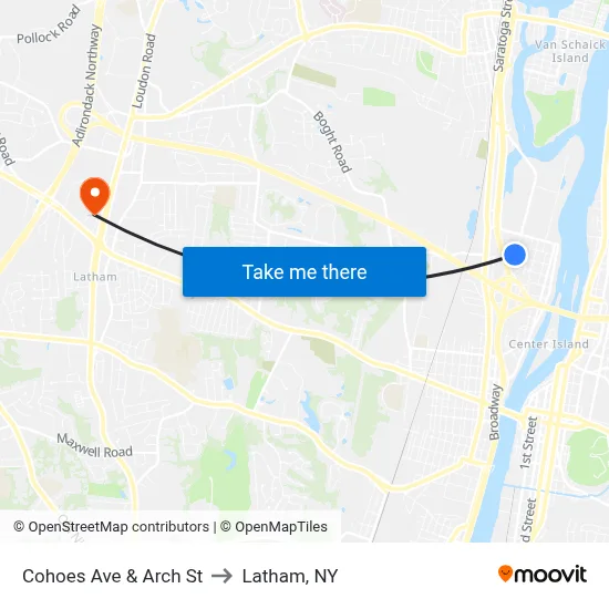 Cohoes Ave & Arch St to Latham, NY map