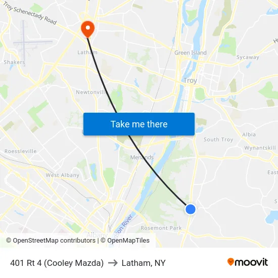 401 Rt 4 (Cooley Mazda) to Latham, NY map