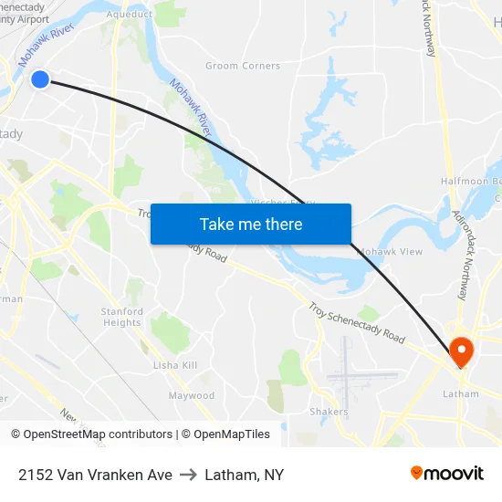 2152 Van Vranken Ave to Latham, NY map