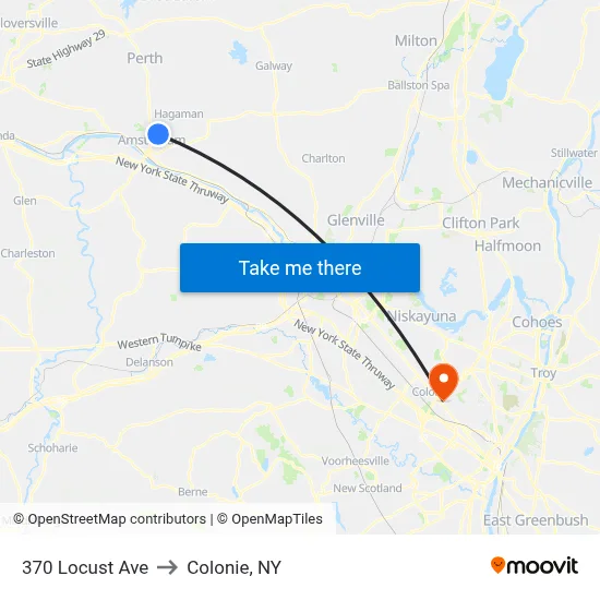 370 Locust Ave to Colonie, NY map
