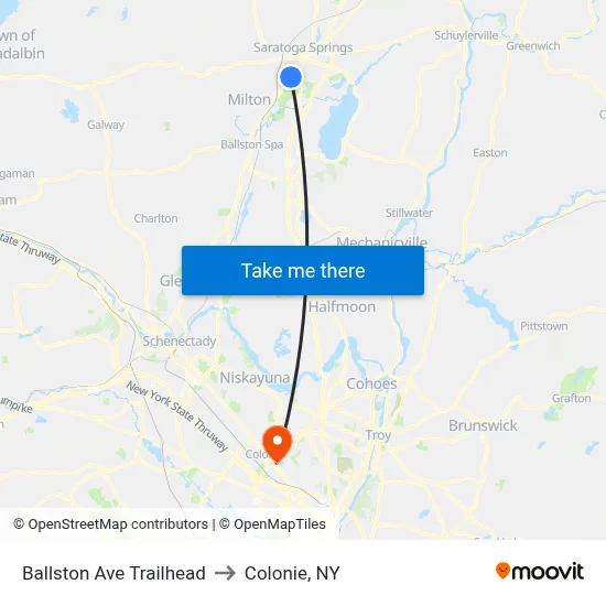 Ballston Ave Trailhead to Colonie, NY map