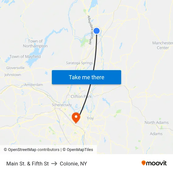 Main St. & Fifth St to Colonie, NY map