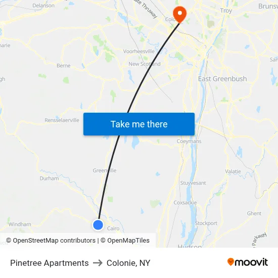 Pinetree Apartments to Colonie, NY map