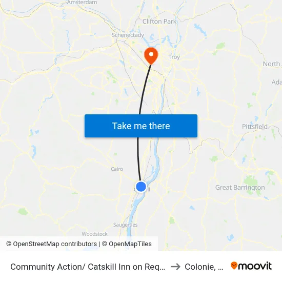 Community Action/ Catskill Inn on Request to Colonie, NY map