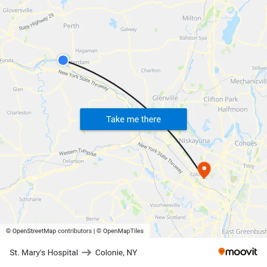 St. Mary's Hospital to Colonie, NY map