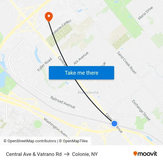 Central Ave & Vatrano Rd to Colonie, NY map