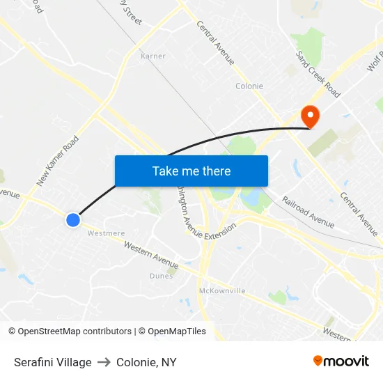 Serafini Village to Colonie, NY map