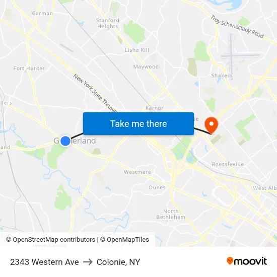 2343 Western Ave to Colonie, NY map