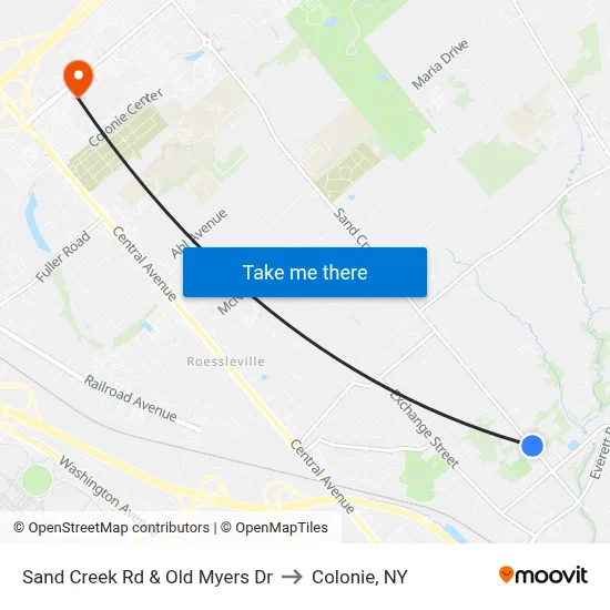 Sand Creek Rd & Old Myers Dr to Colonie, NY map