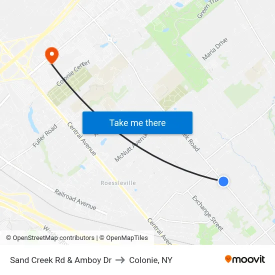 Sand Creek Rd & Amboy Dr to Colonie, NY map