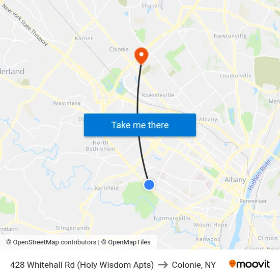 428 Whitehall Rd  (Holy Wisdom Apts) to Colonie, NY map