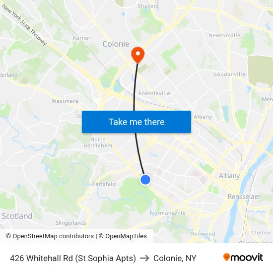 426 Whitehall Rd  (St Sophia Apts) to Colonie, NY map