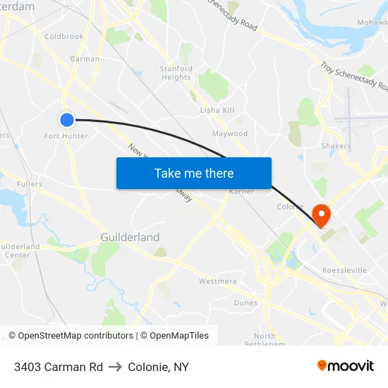 3403 Carman Rd to Colonie, NY map
