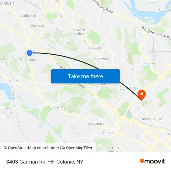 3403 Carman Rd to Colonie, NY map