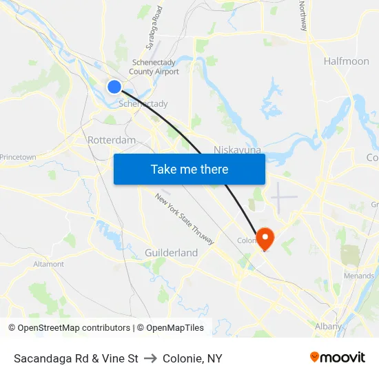 Sacandaga Rd & Vine St to Colonie, NY map