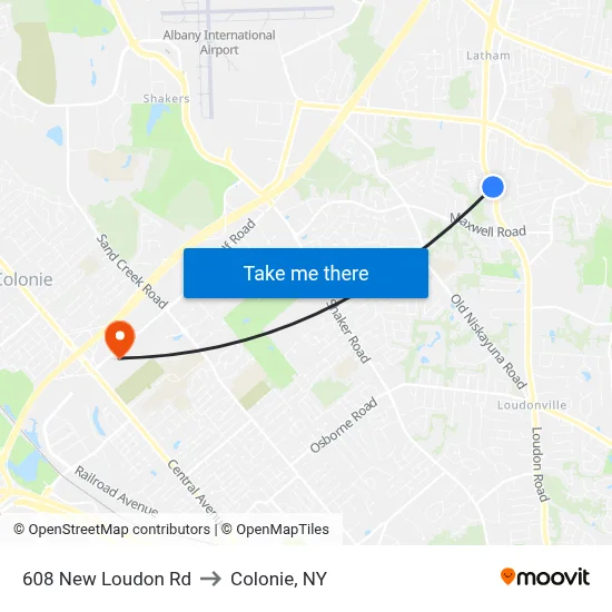 608 New Loudon Rd to Colonie, NY map