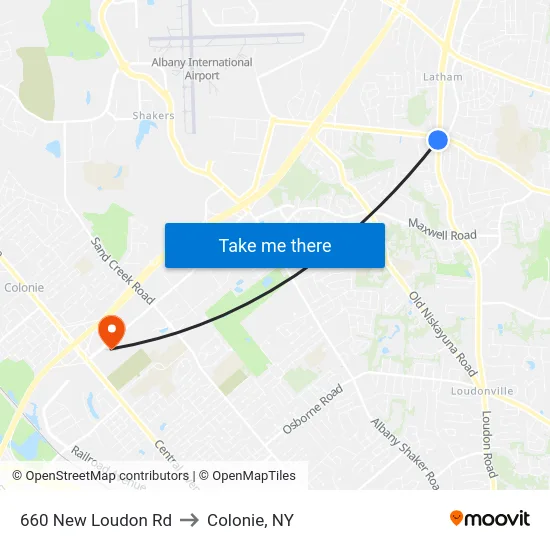 660 New Loudon Rd to Colonie, NY map