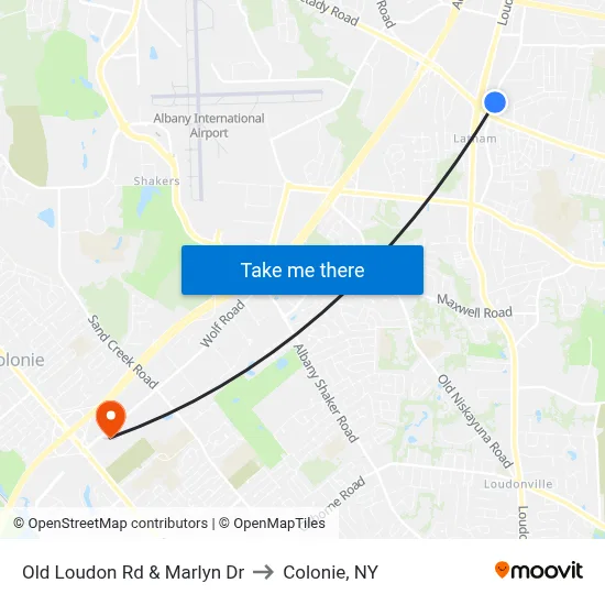 Old Loudon Rd & Marlyn Dr to Colonie, NY map