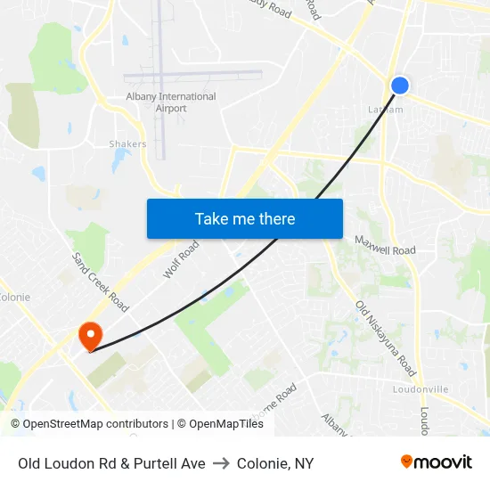 Old Loudon Rd & Purtell Ave to Colonie, NY map