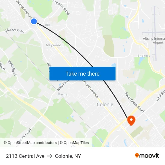 2113 Central Ave to Colonie, NY map