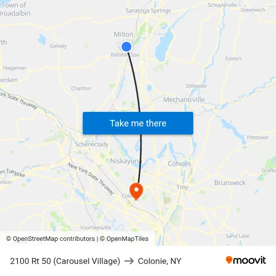 2100 Rt 50 (Carousel Village) to Colonie, NY map