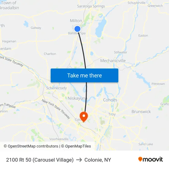 2100 Rt 50 (Carousel Village) to Colonie, NY map