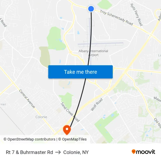 Rt 7 & Buhrmaster Rd to Colonie, NY map