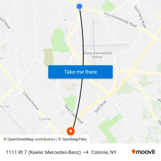 1111 Rt 7 (Keeler Mercedes-Benz) to Colonie, NY map