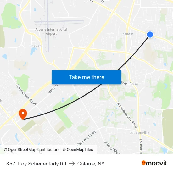 357 Troy Schenectady Rd to Colonie, NY map