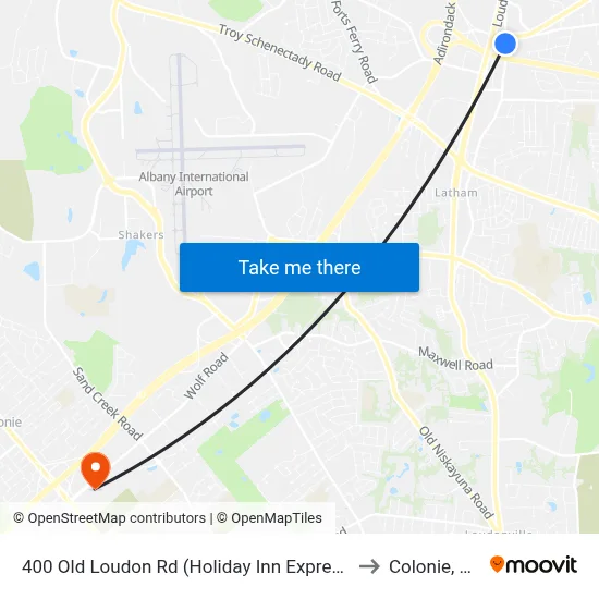 400 Old Loudon Rd (Holiday Inn Express) to Colonie, NY map