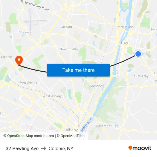 32 Pawling Ave to Colonie, NY map