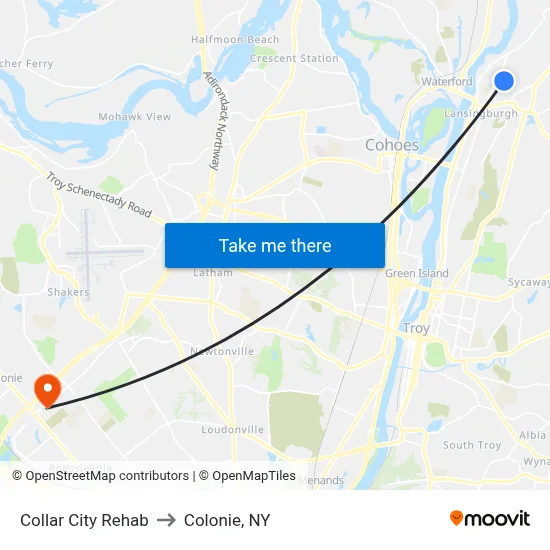 Collar City Rehab to Colonie, NY map