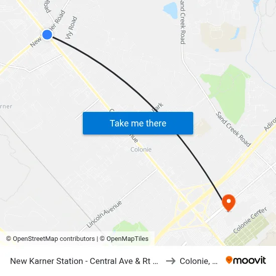 New Karner Station - Central Ave & Rt 155 to Colonie, NY map