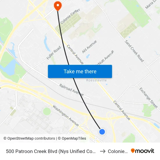 500 Patroon Creek Blvd (Nys Unified Court System) to Colonie, NY map