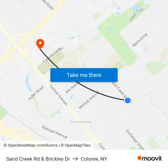 Sand Creek Rd & Brickley Dr to Colonie, NY map