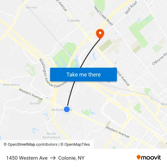 1450 Western Ave to Colonie, NY map