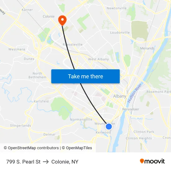 799 S. Pearl St to Colonie, NY map