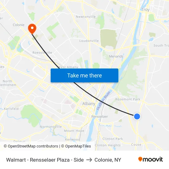 Walmart - Rensselaer Plaza - Side to Colonie, NY map