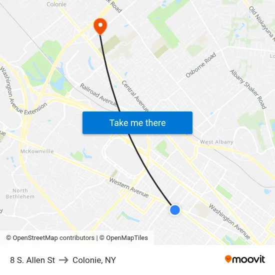 8 S. Allen St to Colonie, NY map
