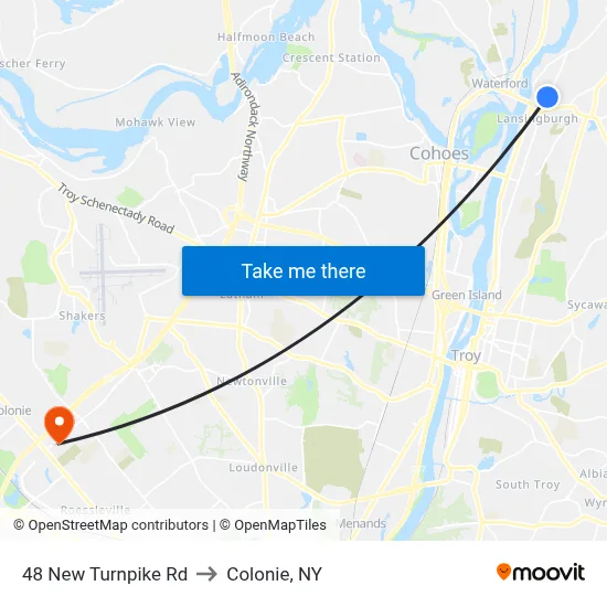 48 New Turnpike Rd to Colonie, NY map
