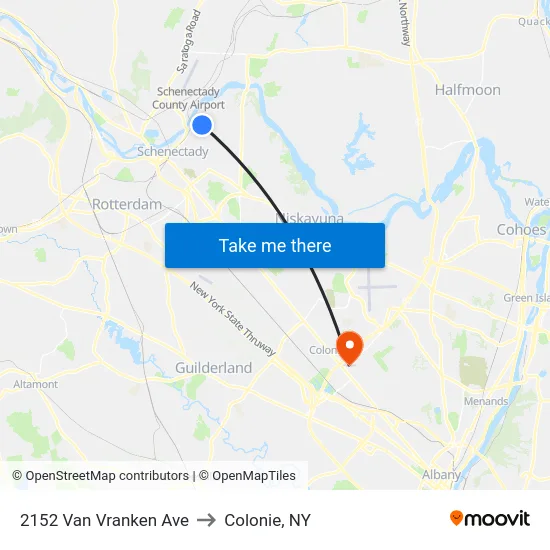 2152 Van Vranken Ave to Colonie, NY map