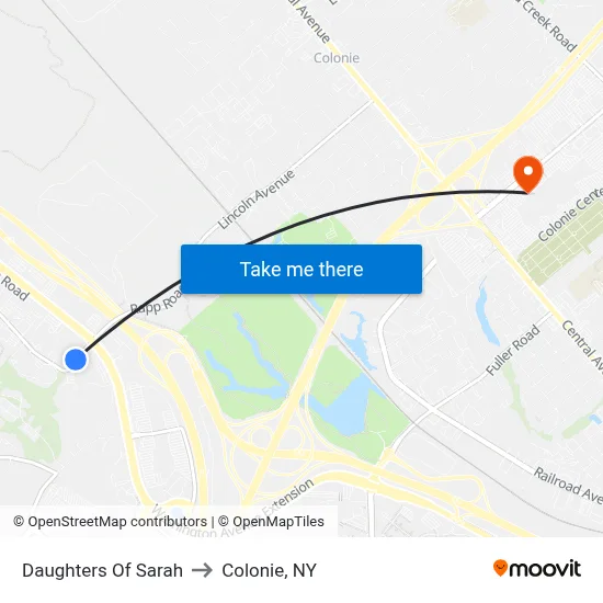 Daughters Of Sarah to Colonie, NY map