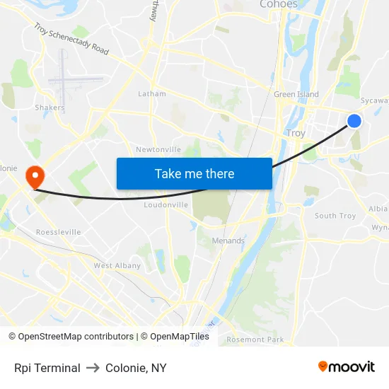 Rpi Terminal to Colonie, NY map