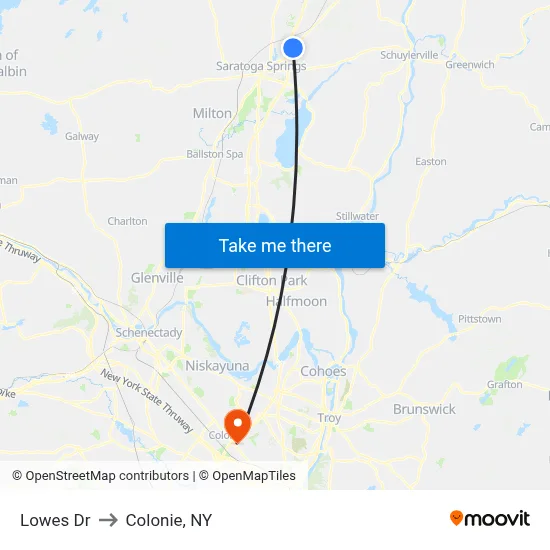 Lowes Dr to Colonie, NY map