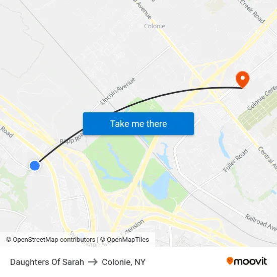 Daughters Of Sarah to Colonie, NY map